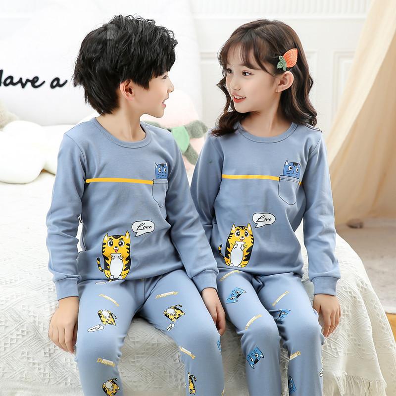 Teens Pajamas Long Sleeve 100% Cotton Pyjamas Big Kids Clothes Sets Children Boys Sleepwear Pajamas for Girls 6 8 10 12 14 Years