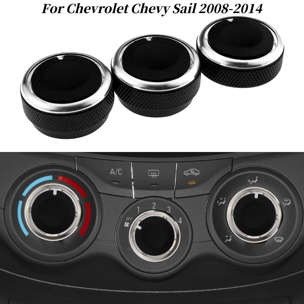 Car Air Conditioning AC Knob for Chevrolet Sail 2008-2014 Aluminum Alloy Heater Control Switch Button Knobs Accessories