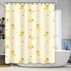 Bathroom Shower Curtain Cartoon Duck Pattern with Hearts for Kids Bathroom Decor Waterproof Polyester Fabric Customizable Size