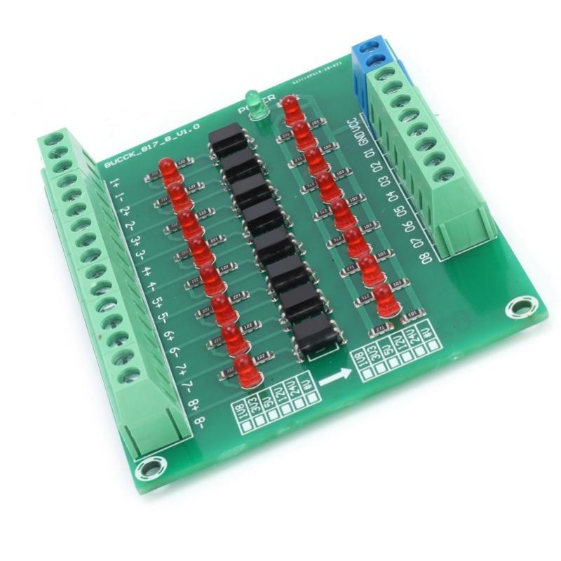 Optical Isolation Module Limit Switching Frequency 20KHZ 12V To 3.3V 8 Channel Optocoupler PLC Signal Converter Board