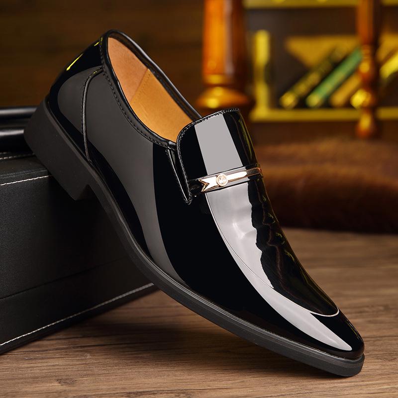 Men's Shoes Business High Gloss Patent Slip On Loafers Comfortable Casual Driving Boat Shoe Men