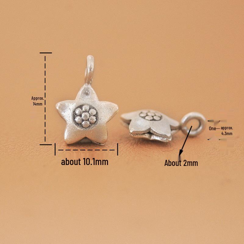 Handcrafted Thai Sterling Silver Star Charm Bracelet Pendant