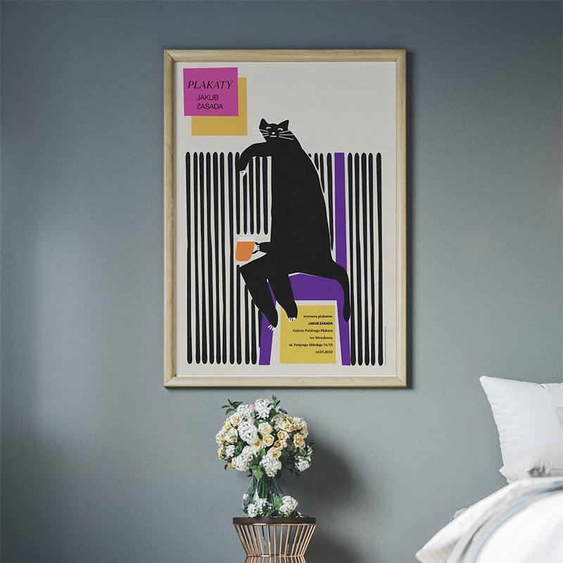 Original Polish Funny Abstract Animal Retro Poster Canvas Printing World Cat Day Dog Storks Wall Art Club Room Home Bar Decor