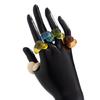 Fashion Statement Ring Irregular Geometric Colorful Double Droplet Ring Trendy Women's Accessories for Daily Wear