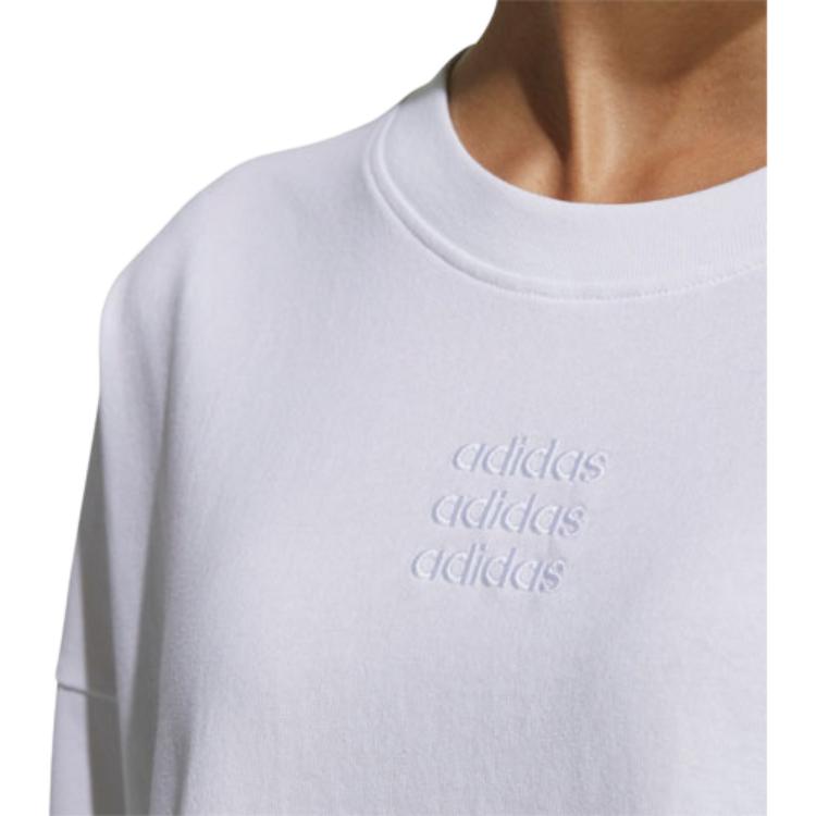 Adidas Neo Large Logo Printed Sports Round Neck Short Sleeve T-Shirt Women T-Shirts White GP5431