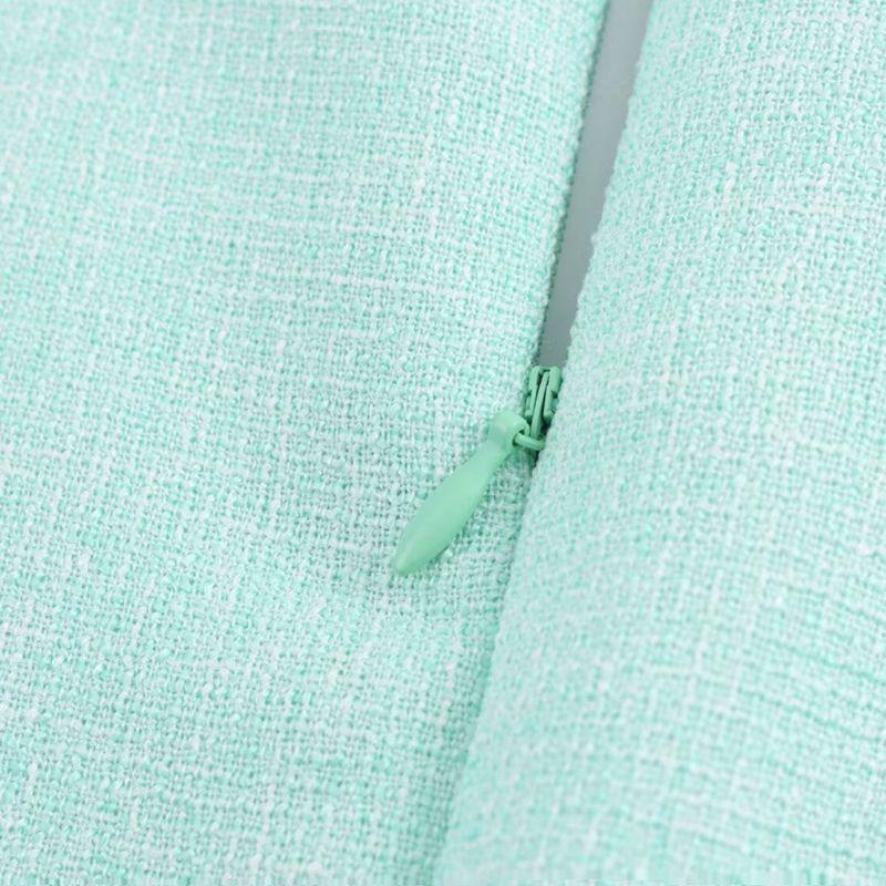 Kaslead New Arrival Women's Clothing Fashion Style Fashion Slim Fit Square Collar Sleeveless Pleated Dress