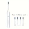 1 Set Electric Toothbrush USB Rechargeable, 6 Speeds Adjustable Travel Electric Toothbrush with 4 Brush Heads
