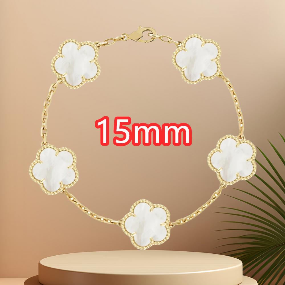 Classic Simple Fashion Five-leaf Flower Pendant Bracelet Natural Stone Clover Pendant Women's Party Daily Wear Zircon