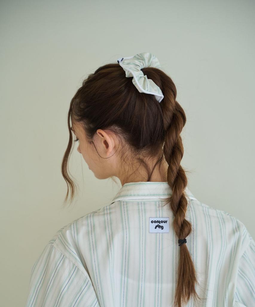 Contoursong Mint Piping Hair Scrunchie