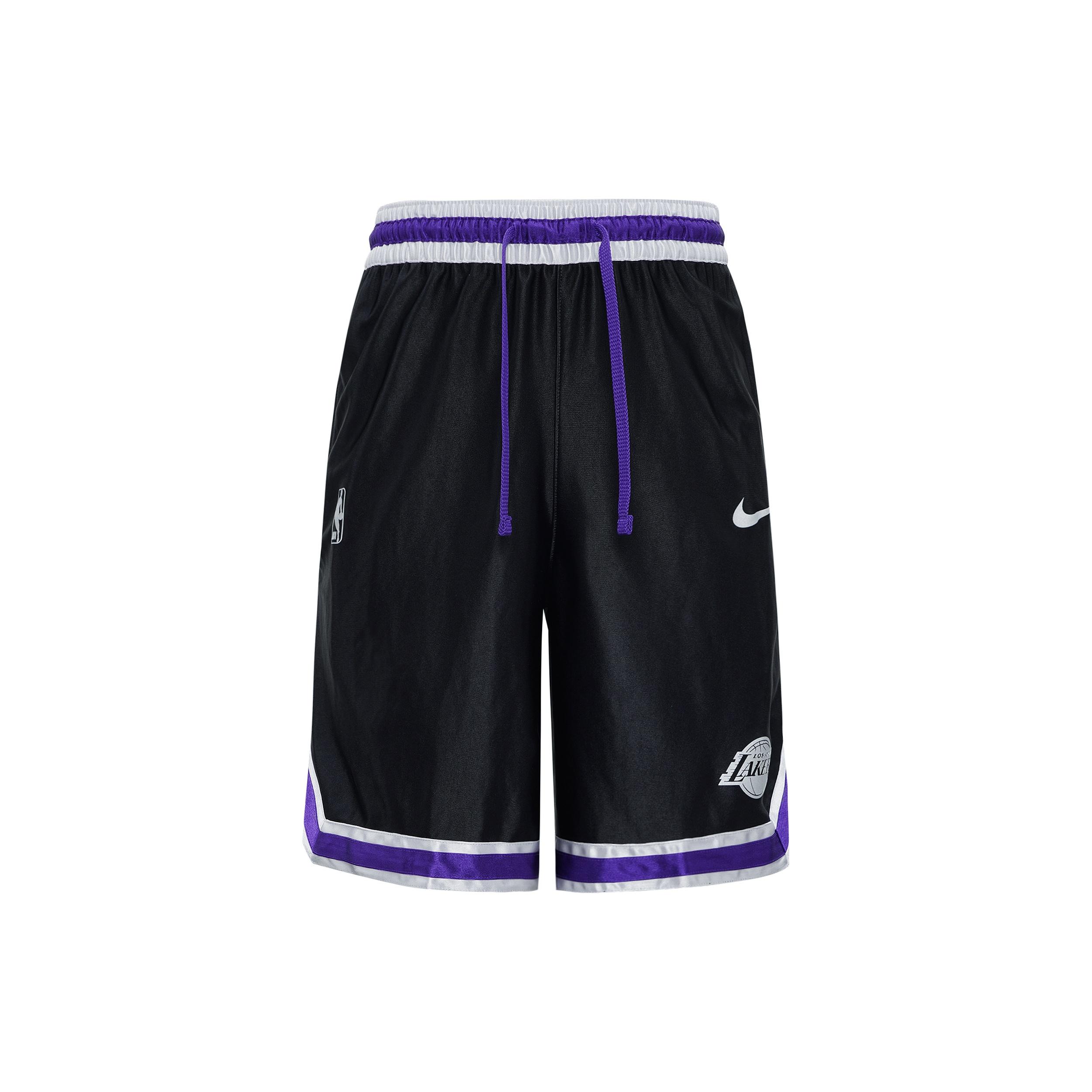 Nike NBA Courtside Los Angeles Lakers Lacing Basketball Training Sports Shorts Black Men s CV3938-010