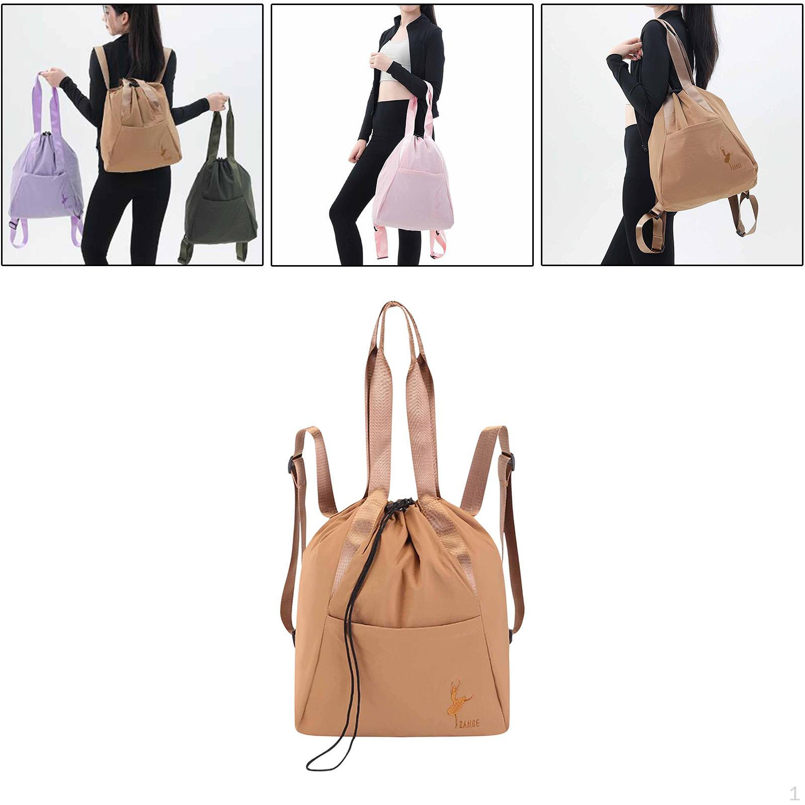 

Backpack with Drawstring, Casual Oxford , Adjustable Shoulder Strap, Bag, Ideal for Jazz Dance, Khaki