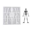 Halloween Skeleton Body Stand Mould Silicone Mold for Plaster Decorations Plaster Home Decoration Making Gypsum Mould