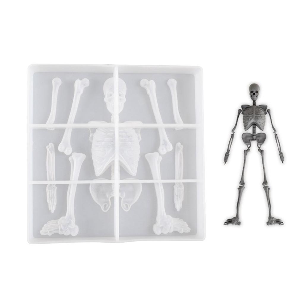 Halloween Skeleton Body Stand Mould Silicone Mold for Plaster Decorations Plaster Home Decoration Making Gypsum Mould