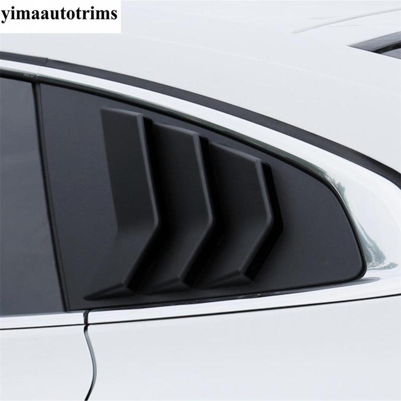 Rear Side Window Louver Shutter Air Vent Sun Shades Panel Cover Trim Carbon Fiber Accessories For Volkswagen Arteon 2018 - 2024