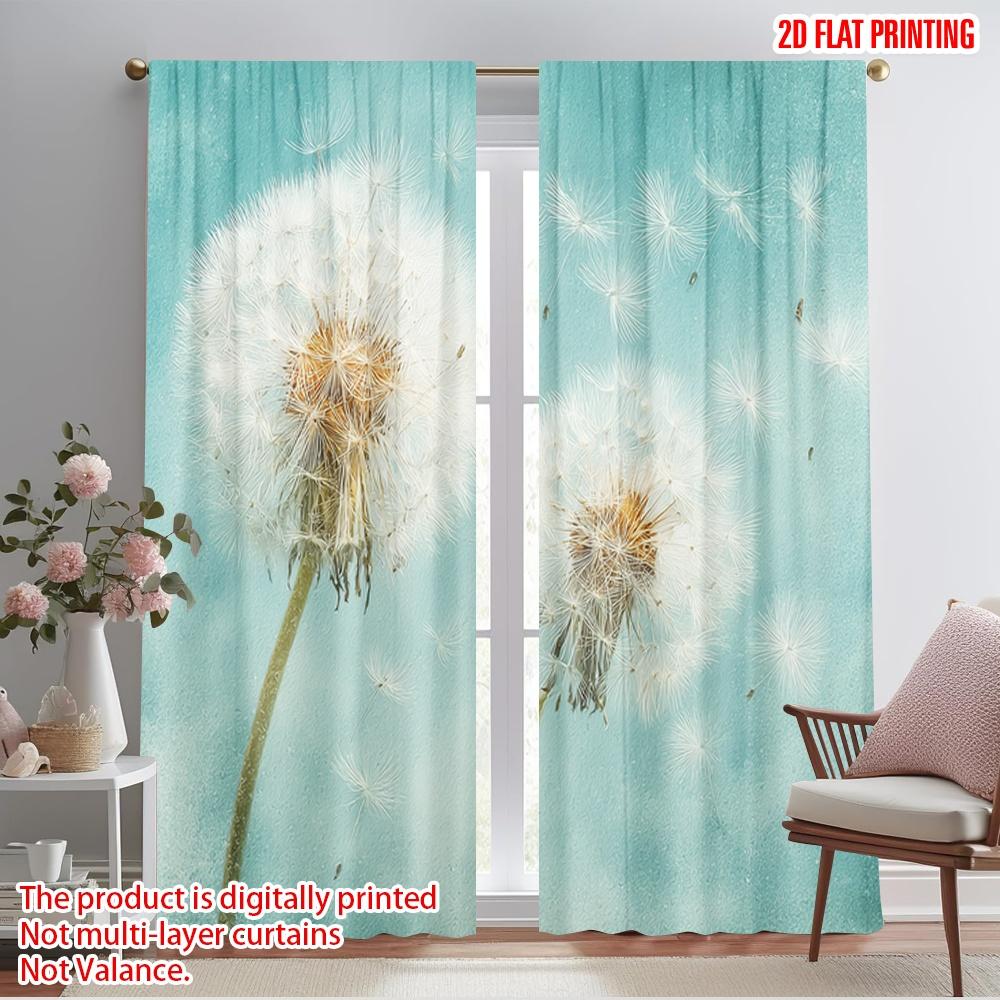 

2 шт., 2D печать на ткани для штор Whispering Puffs 100% полиэстер (без удилища) Украшения Внутри Ldeal для Гостиной & 52.50×116.00 CM 2pcs