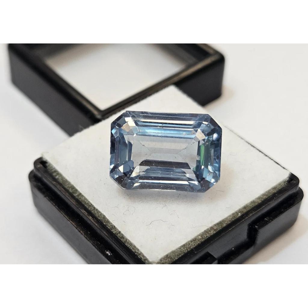 Aquamarine Blue Color Emerald Cut 15-16 Ct Stunning Certified Loose Gemstone
