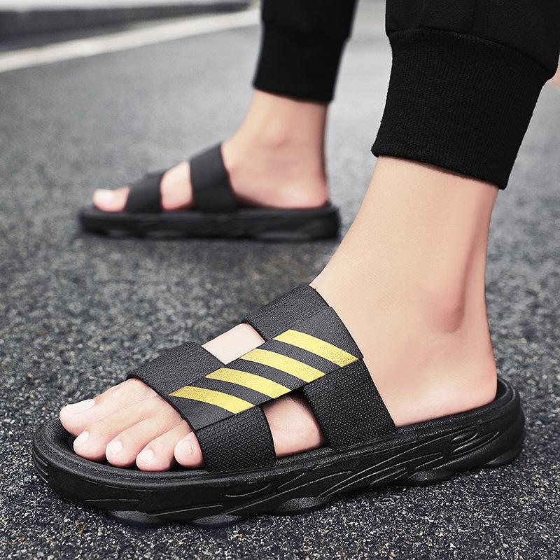 Summer New Fashion Men's Slippers Outdoor Leisure One-word Beach Cool Slippers Soft Bottom Non-slip Slippers Men