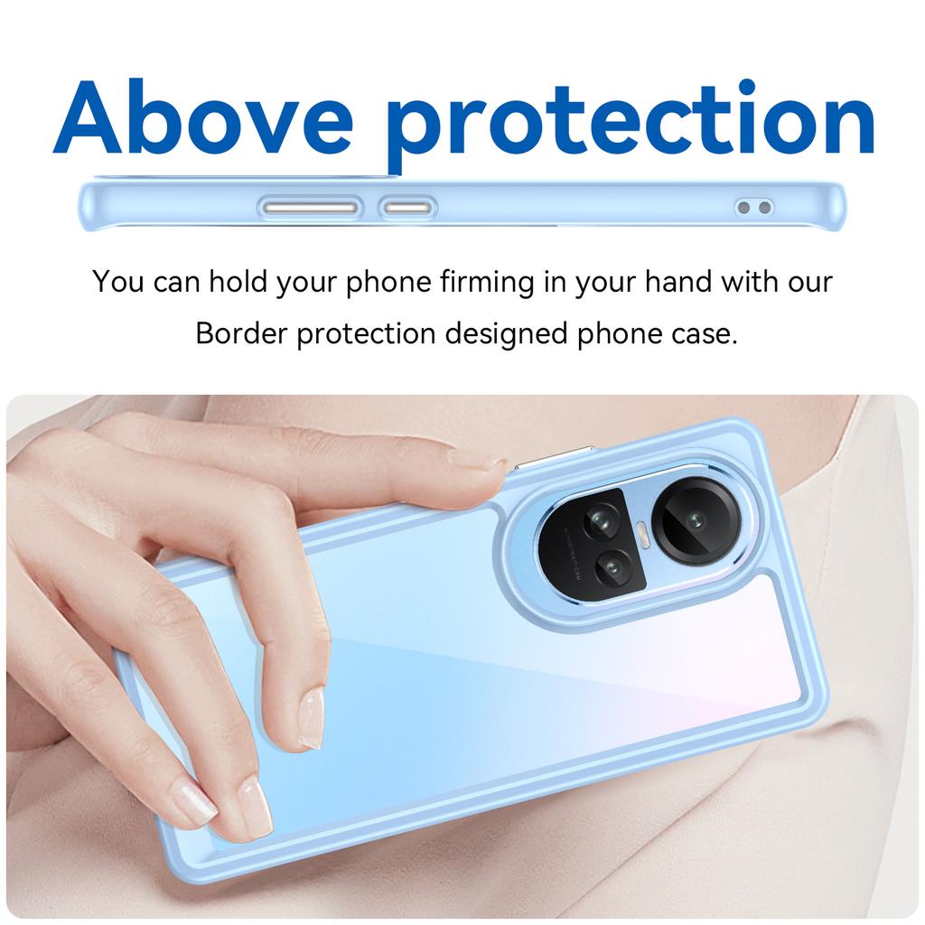 For Oppo Reno10 Pro 5G (Global)/Reno10 5G (Global) TPU+Acrylic Hybrid Case Drop-proof Mobile Phone Back Protector Cover