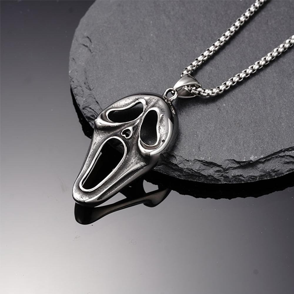 New Halloween Ghost Face Mask Horror Pendant Necklace Jewelry Gift For Women and Men
