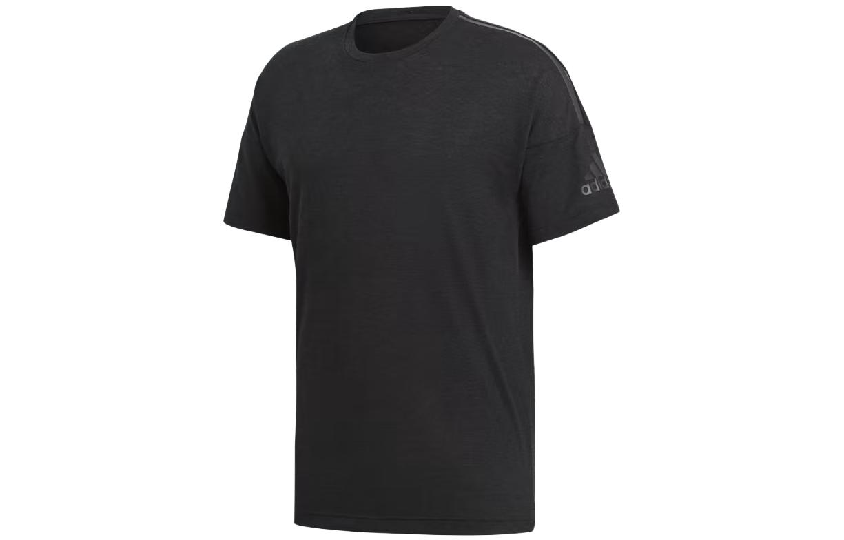 Adidas T Shirts Unisex Black Crew Neck Thin Straight Fit CE9551 S
