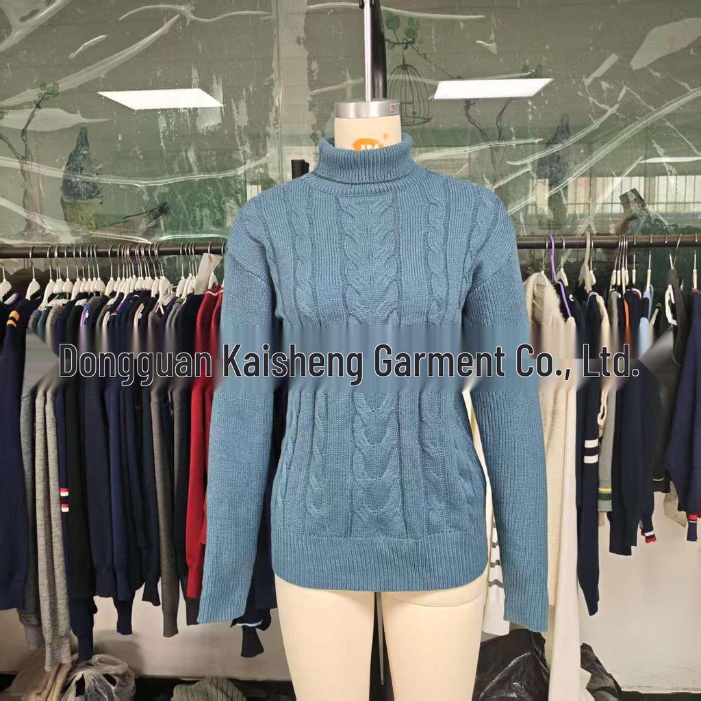 European Retro High Neck Knit Pullover - Women's Long Sleeve Sweater (Solid Color, Autumn/Winter)
