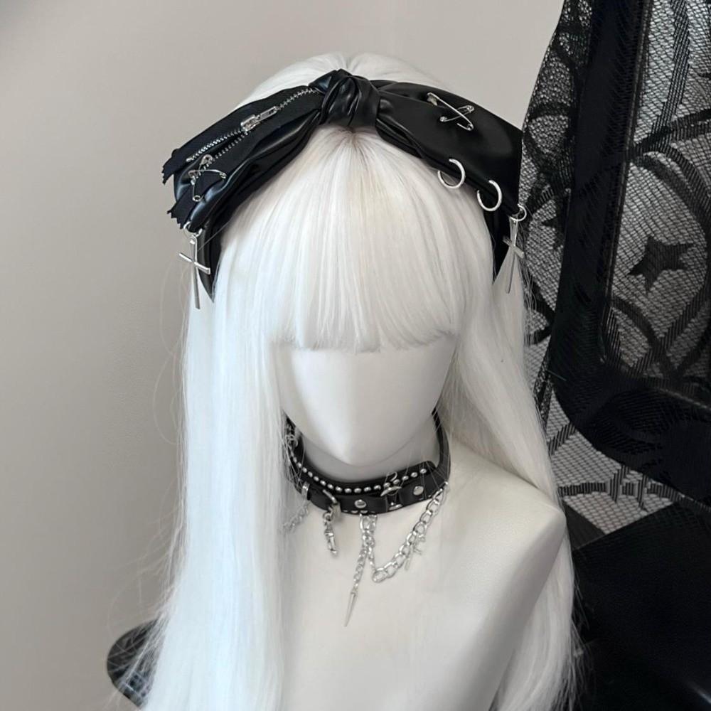 Dark Color Subculture Hair Band Zipper Pin Harajuku Hair Hoop Punk Hair Accessories