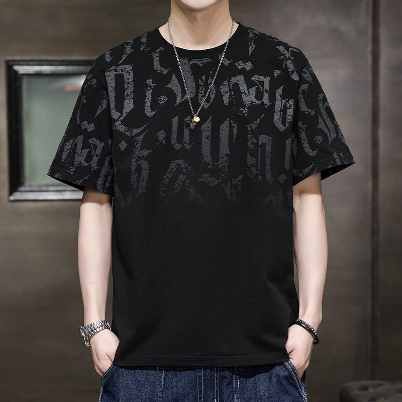 Bavlněné tričko s krátkým rukávem Pánské Letní Nadměrná velikost 8XL Volné Tenké Tričko s polovičním rukávem