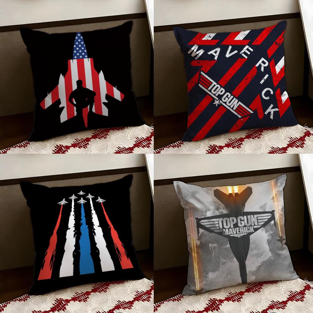 Classic Film TTop GunS Cushion Cover Reversible Soft Durable Pillow Cover Home Car MultiScene Use for Daily Comfort