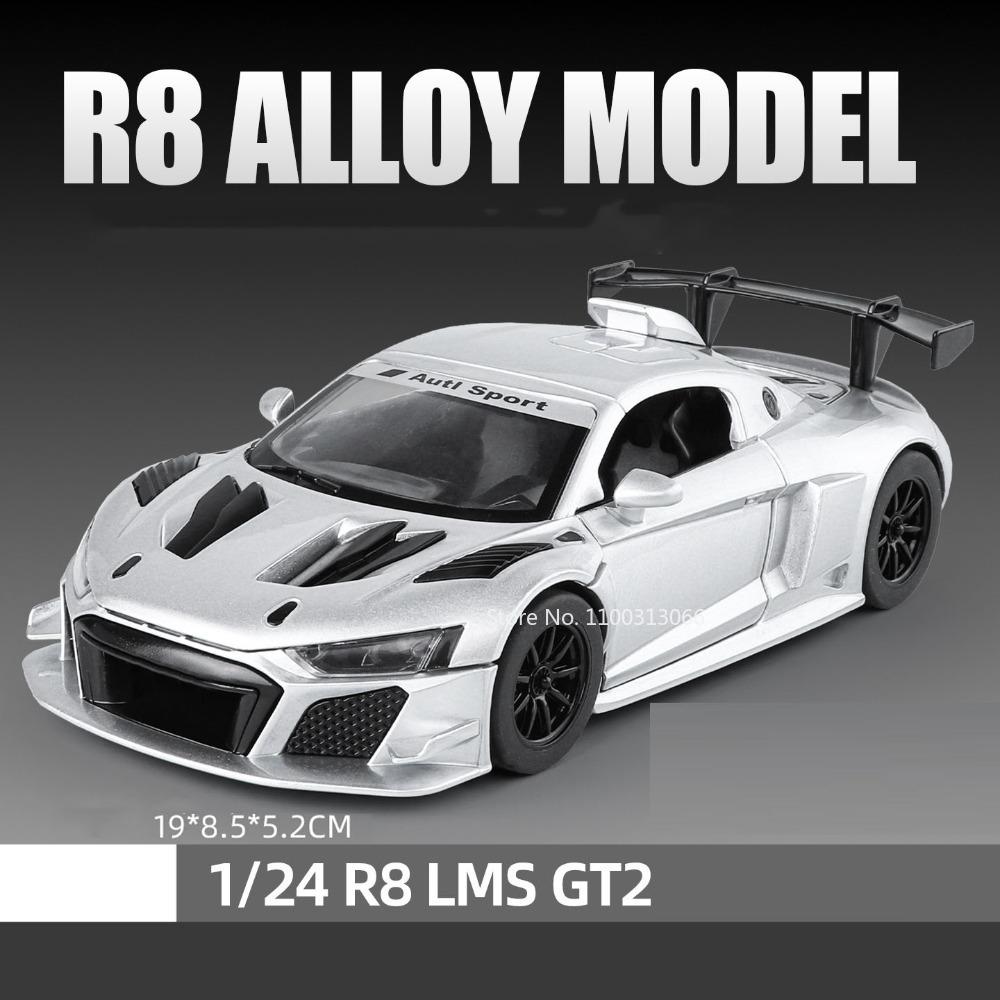 

1:24 SLR 722S R8 LMS GT2 Toys Cars Alloy Models 4 Doors Opened Supercar Wheel Pull Back Miniature Vehicles for Child Adult Gifts