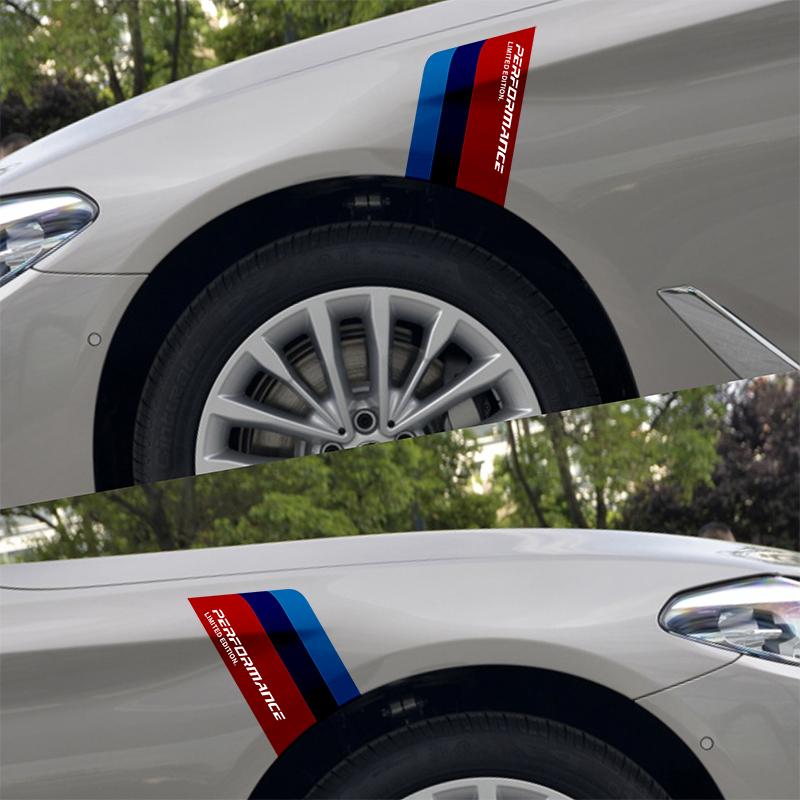 2Pcs Car Body Sticker Performance Limited Edition Fender Auto Decorative Decal for BMW M M3 M5 M6 X1 X3 X5 E34 E39 E36 E60 E90 E46