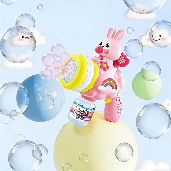 Electric Bubble Blower Rabbit Automatic Bubble Machine for Kids Colorful LED Lights Outdoor Toy for Birthday Party Fun Gift for Toddlers Girls