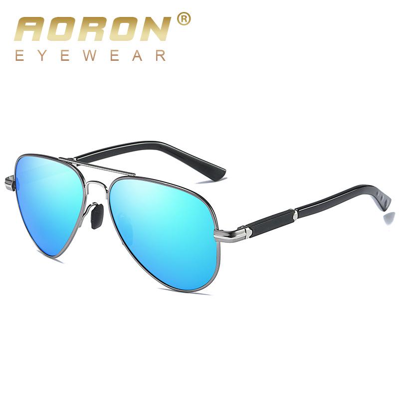 aoron Mote polariserte solbriller menn Klassiske antirefleks solbriller metallinnfatning UV400 brillegaver