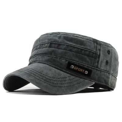 Gewaschener Hut Frühling Sommer Herbst neu Baumwolle flacher Hut Outdoor Militärhut Herren Mesh Visor