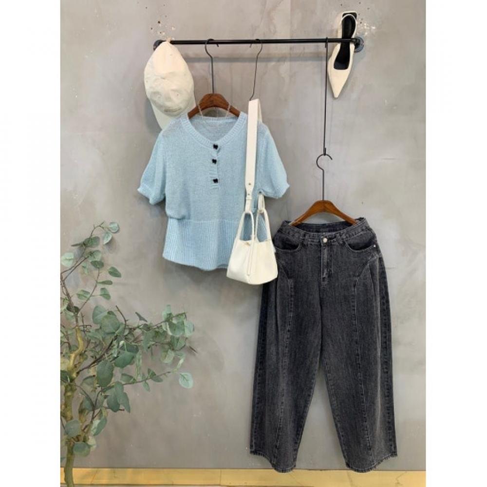 C S In The Room Ykk Zipper pIntuCk Cut Balloon Fit Wide Denim pantS 3 ColorS