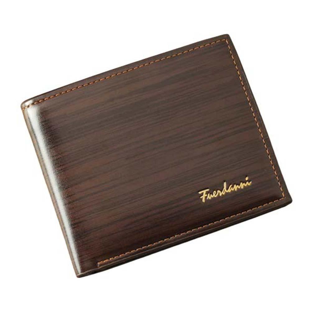 

Гаманці з ПУ шкіри, двоскладні, маленькі кишенькові гаманці, чоловічий гаманець з ПУ шкіри, для подорожей на відкритому повітрі StyleA-Dark Coffee