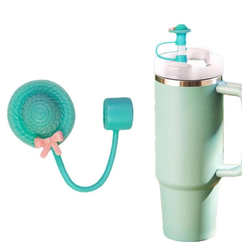 Dustproof Drinking Straw Caps Plug Reusable Straw Tip Lid Dustproof Plugs Cover Hat Shape Silicone Straw Cover Caps