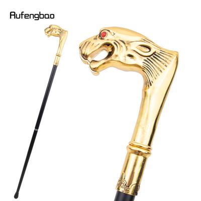 Bastón de lujo con diseño de leopardo dorado y ojos rojos para cosplay, bastón decorativo para fiestas, elegante bastón de 92 cm