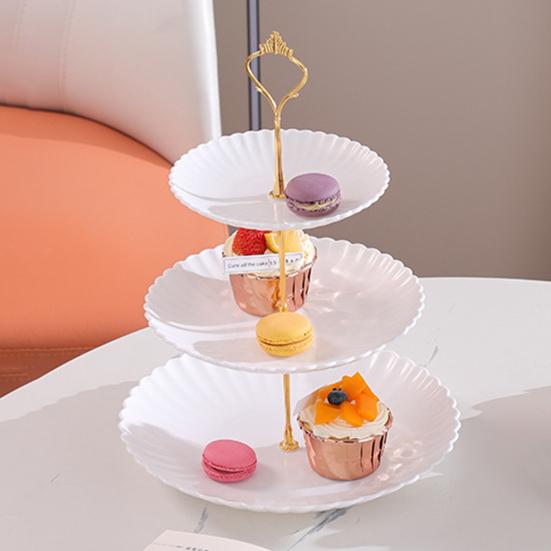 3-Tier Cupcake Stand Holder Plastic Serving Platter for Afternoon Tea Dessert Display Stand for Weddings Parties