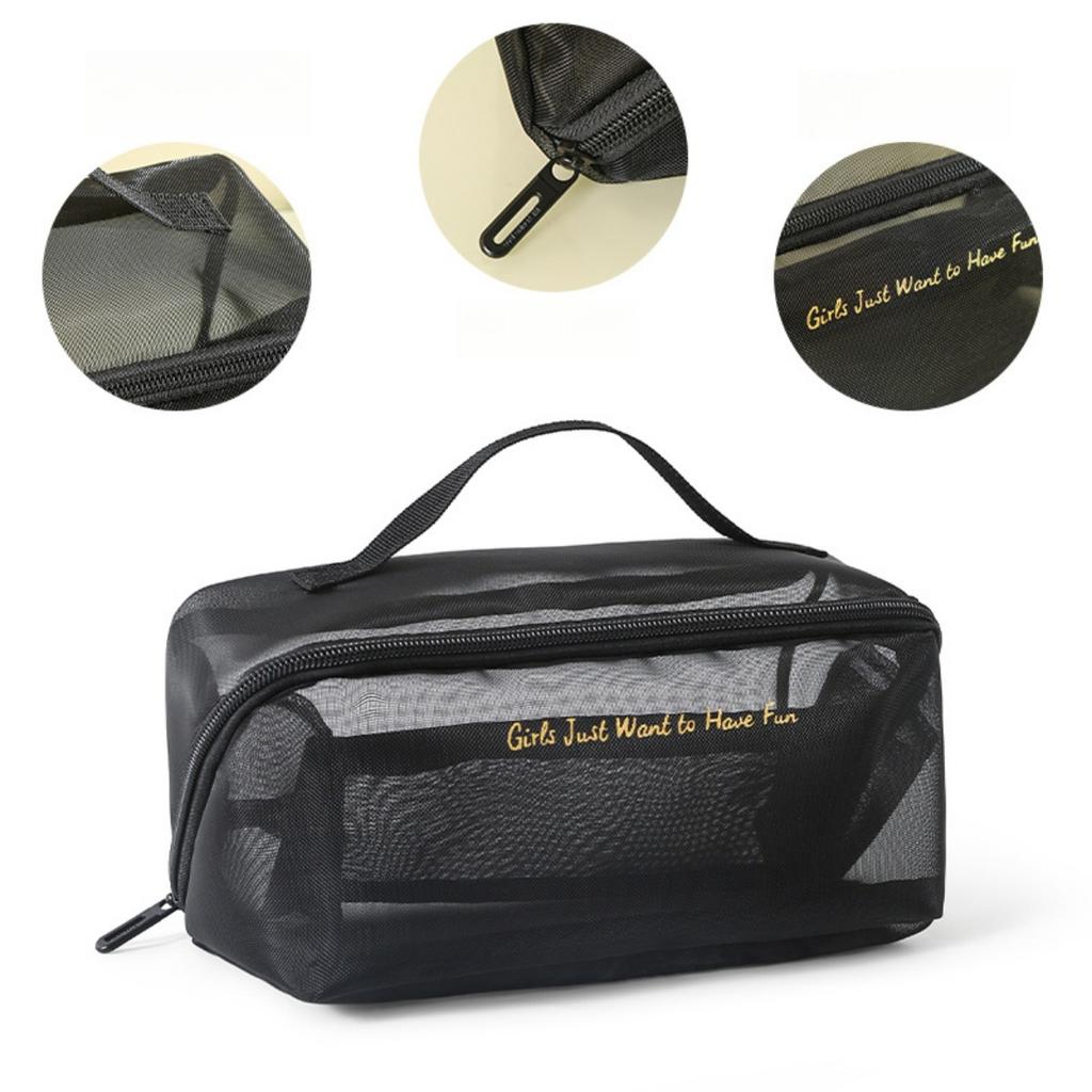 Makeup Bag, Large Capacity, Breathable, Mesh Bag, Toiletry Bag, Storage Bag