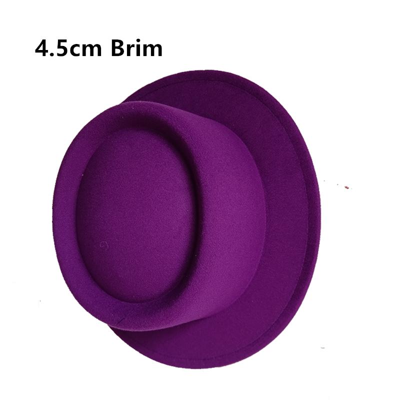 Klobouk Fedora 4,5 cm Tmavě purpurový Široký okraj Pánská móda Podzim/Zima Klobouk Pork Pie Svatba Dámský klobouk Gorras Para Hombres