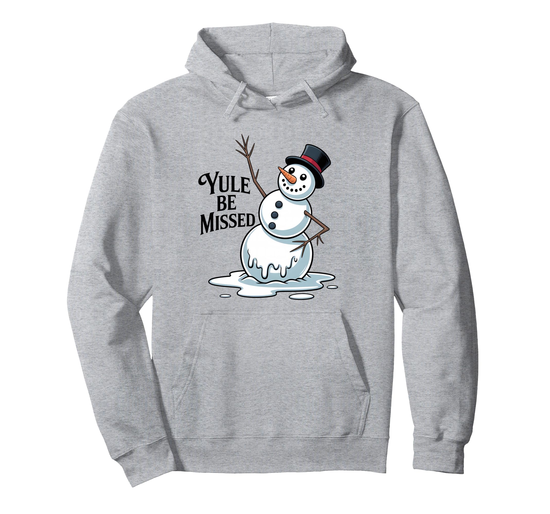 

Yule Be Missed Funny Dark Humor Christmas Melting Snowman Hoodie чёрный