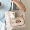 Cute Toast Kitten Handbag Women's New Versatile Student Schoolbag Fashion Trend Messenger Bag