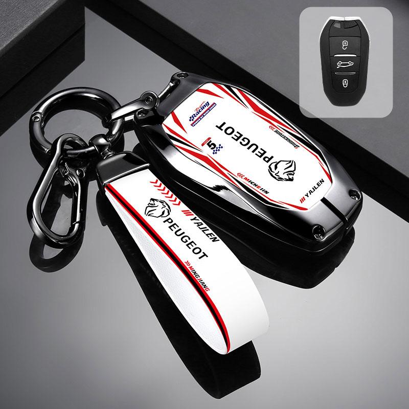 2026 Heet Auto Sticker Koel Auto Slimme Afstandsbediening Sleutelhoes Cover Voor Peugeot 308 408 508 2008 3008 4008 5008 Voor Citroen C4 C6 C3-XR