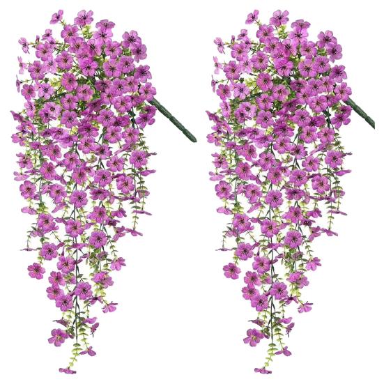 Sztuczny Fioletowy Kwiat Wina Fioletowa Wisząca Roślina do Wiosny Lata Wewnątrz Na Zewnątrz Ściana Dom Ogród Patio Dekoracja na Przyjęcie Weselne