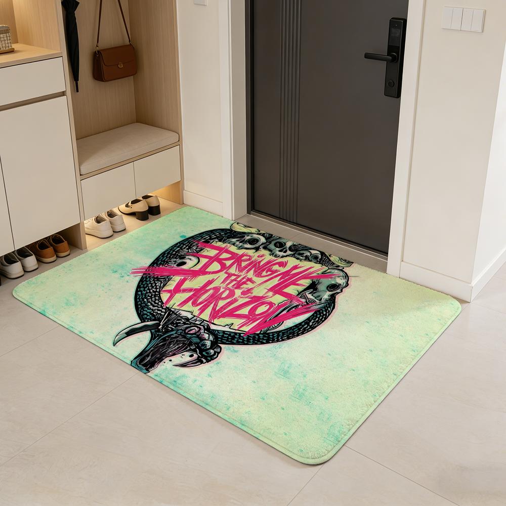 

band B-Bring Me The Horizon Floor Mat Flannel Door Mat Non-Slip Absorbent Washable Indoor Home Rug 40x60cm