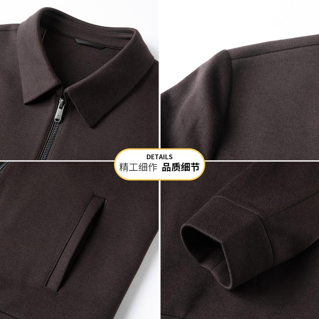 [Sheep Wool] Spring Business and Leisure Wool Cardigan Jacket for Men, Simple Collar Knitted Wool Jacket for Men