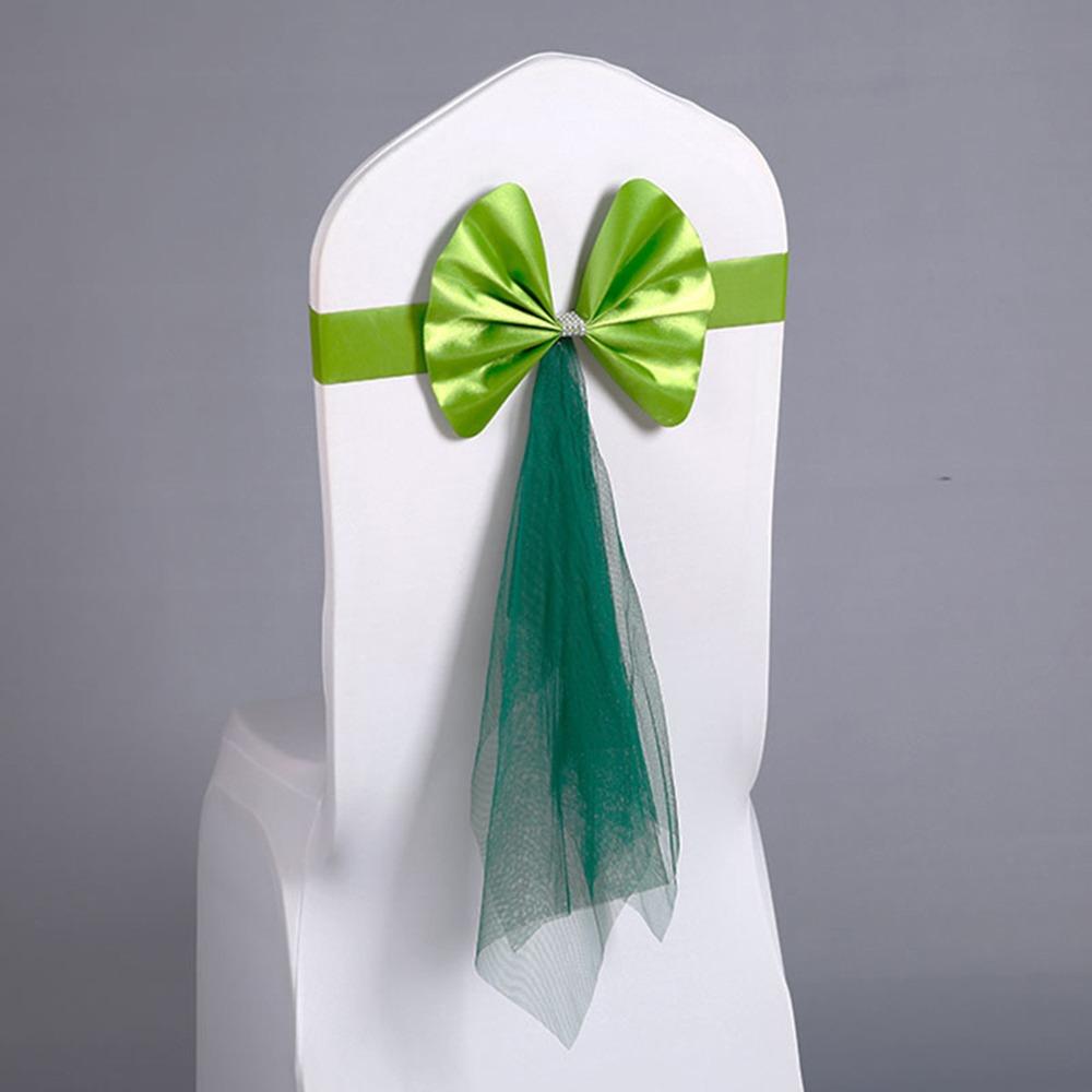 1Pcs Multi Color Chair Bandage Bowknot with Elastic Band Chair Sash Decoration Bow Knot Tie Wedding Chair Ribbon