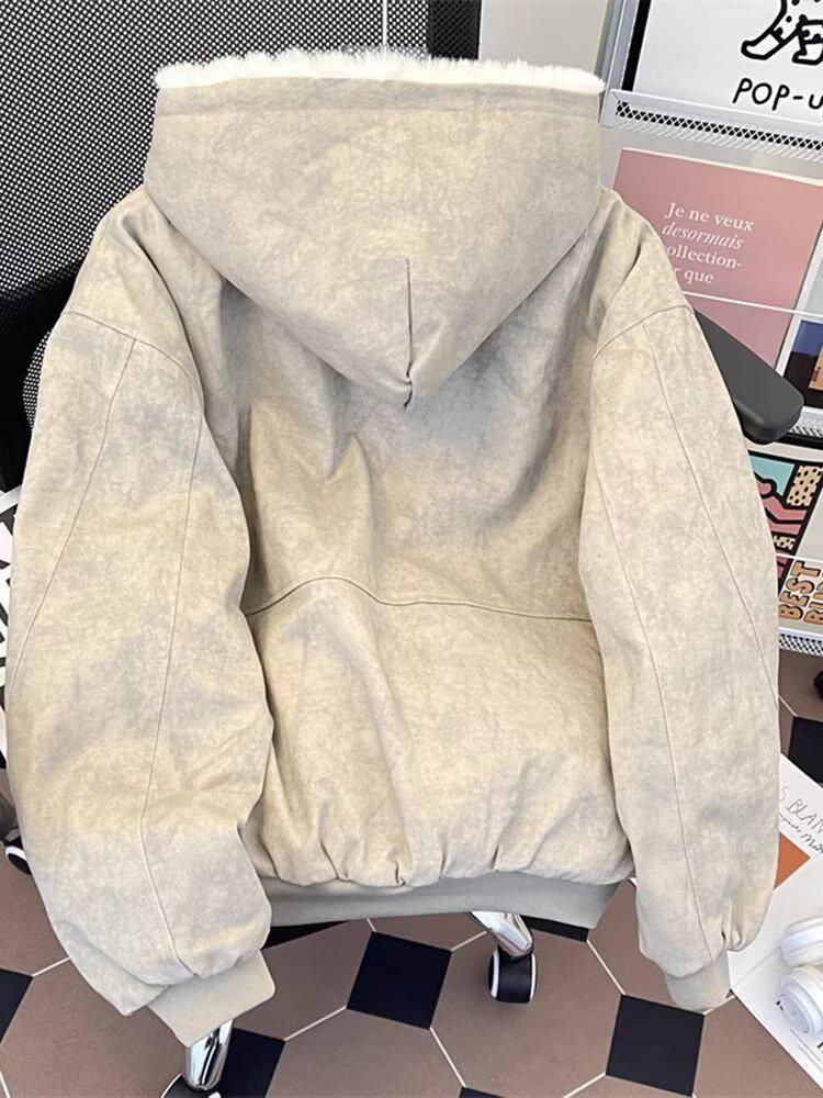 Men's Winter High-End Warmth Jacket: American Workwear Cleanfit Cotton Plus Velvet Thickened Coat
