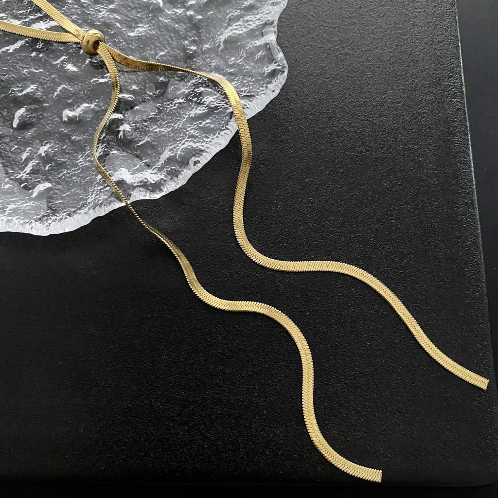 Stainless steel Snake Chain Necklace for women fashion sexy Gold Color collarbone necklace gift