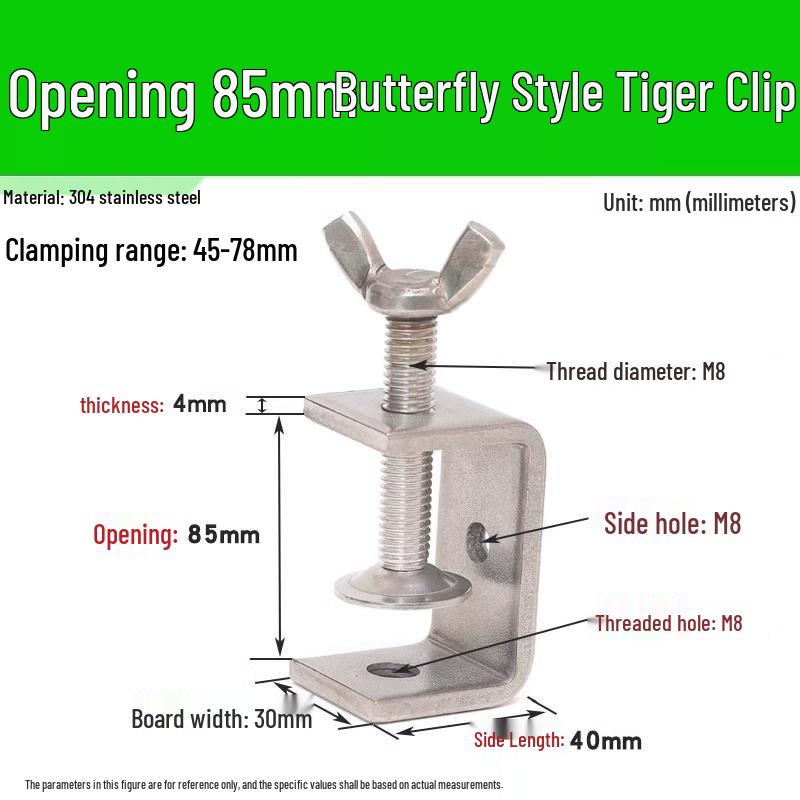 304 Stainless Steel U-Clamp Tiger Clamp with Hand-Tightened Eyebolt